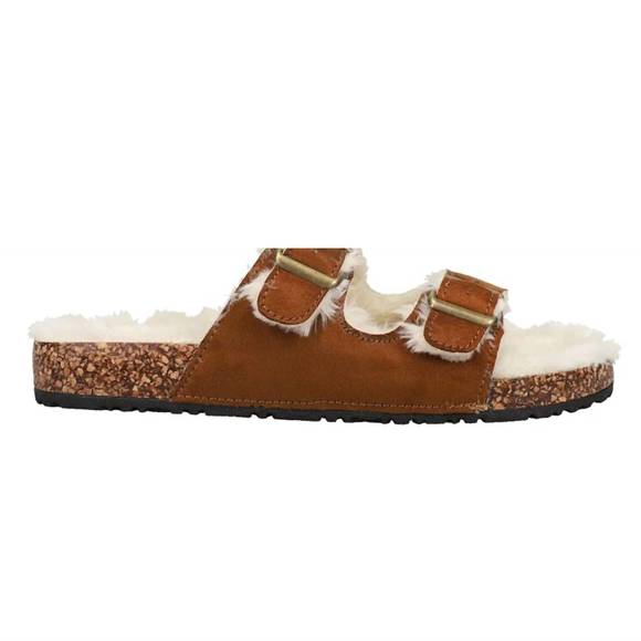 NEW CORKYS FOOTWEAR fluffy laid back sandal in chestnut - Picture 2 of 5